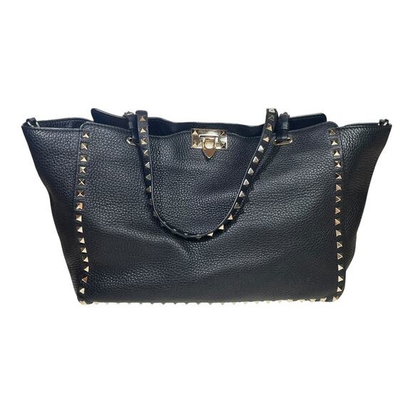 Valentino Garavani Medium Grainy Calfskin Rockstud Bag Black - Picture 6 of 12